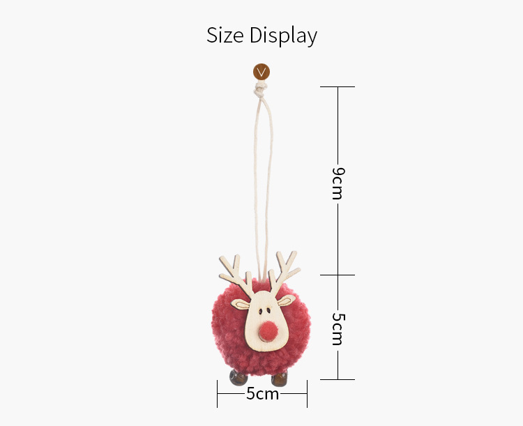 聖誕毛球麋鹿吊飾 聖誕節必備麋鹿造型吊飾 聖誕樹必備可愛掛飾 小裝飾