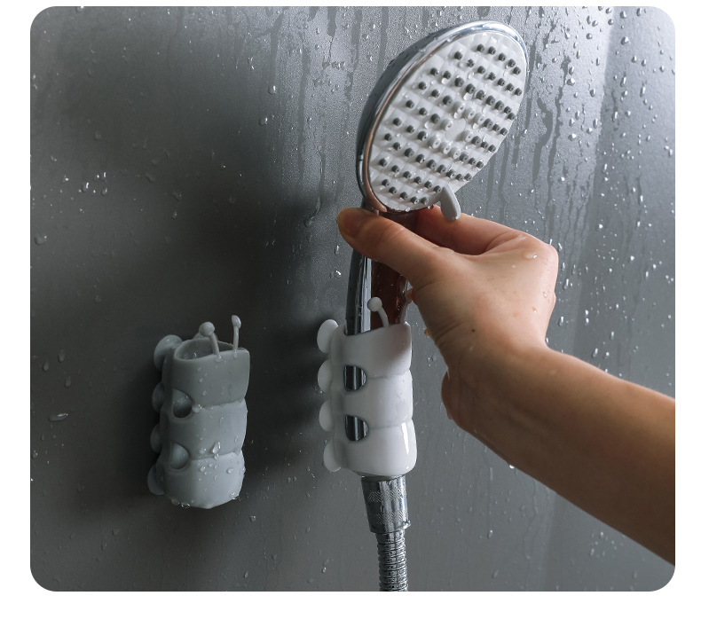 蓮蓬頭固定吸盤 造型壁掛式蓮蓬頭支架 浴室必備蓮蓬頭吸盤固定器