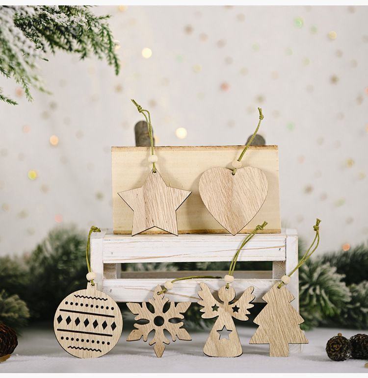 聖誕木質吊飾 鏤空聖誕圖案掛飾 聖誕樹裝飾品