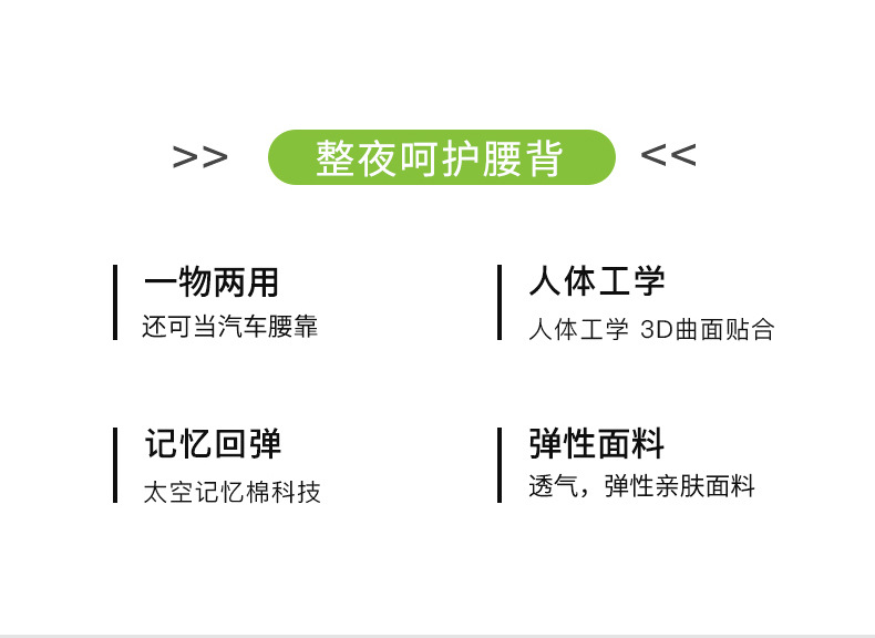 記憶眠護腰墊 睡眠必備腰椎墊 腰背放鬆造型腰枕 多功能腰墊 枕頭