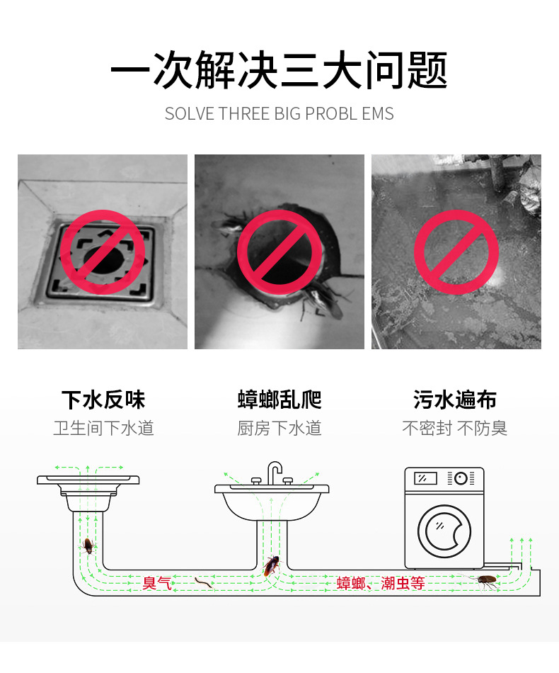 排水口防臭矽膠塞 下水道防臭密封圈 浴室廚房排水口必備矽膠圈