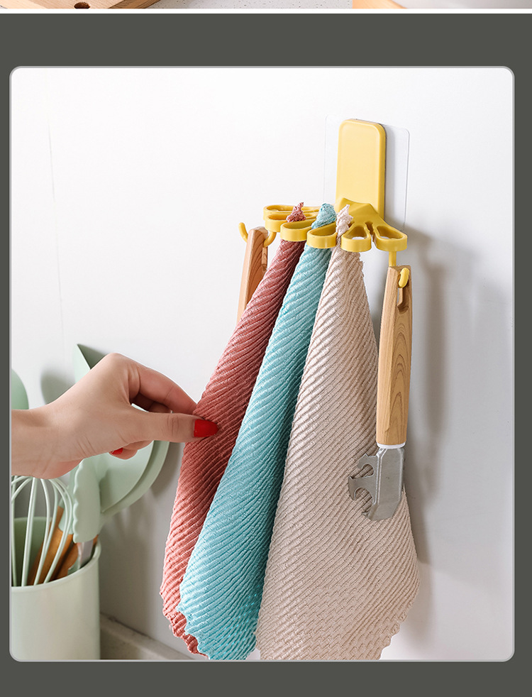 花形壁掛式抹布架 廚房必備整理掛勾 抹布毛巾收納架 多用途節省空間