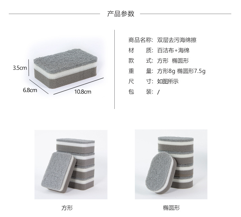 雙面海綿清潔刷 廚房必備洗碗海綿百潔布 雙面洗鍋刷 洗碗刷 菜瓜布