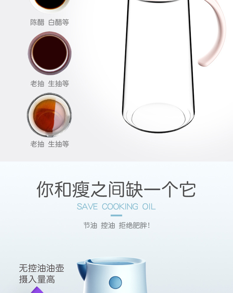 自動開蓋玻璃油壺 廚房必備歐式油醋調味壺 簡約醬油調味瓶