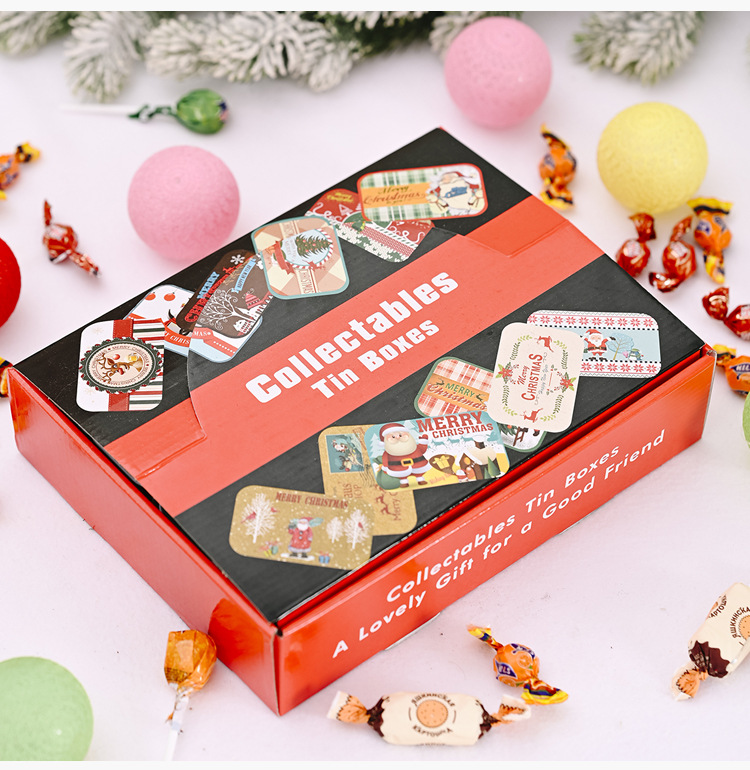 聖誕長方形鐵盒 創意馬口鐵禮物盒 聖誕節必備餅乾糖果盒
