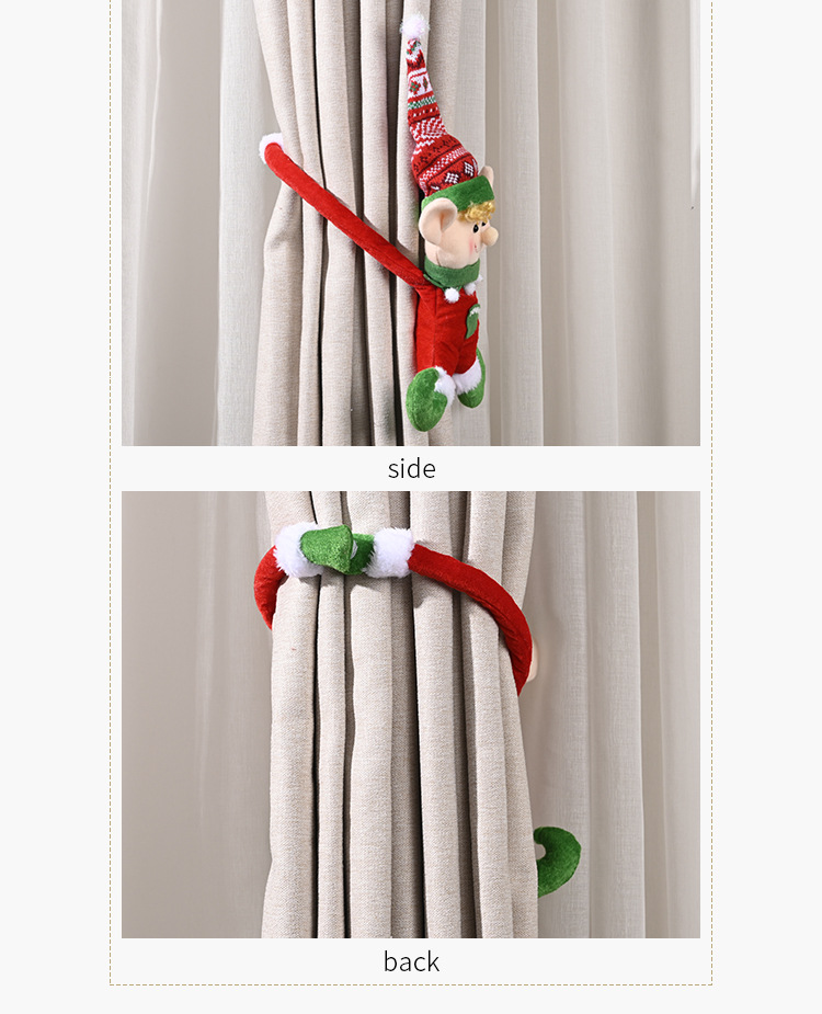聖誕精靈窗簾扣 聖誕節精靈造型門把吊飾 創意聖誕精靈掛飾