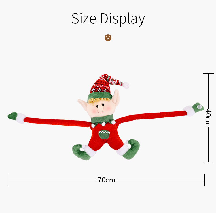 聖誕精靈窗簾扣 聖誕節精靈造型門把吊飾 創意聖誕精靈掛飾