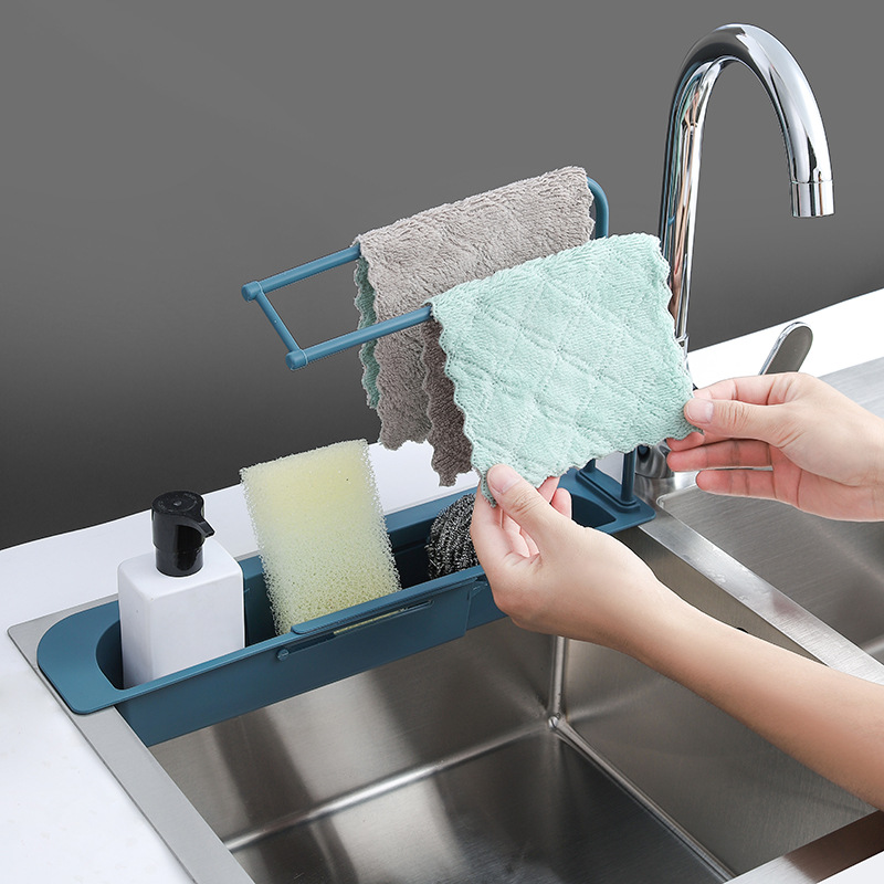 洗手台置物瀝水架 水槽可伸縮雙層置物架 ...