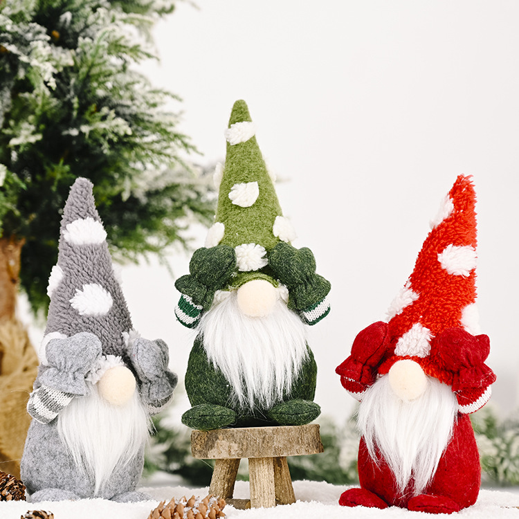 聖誕老人點點帽小玩偶 創意聖誕老人遮眼擺飾 可愛聖誕老人桌面裝飾