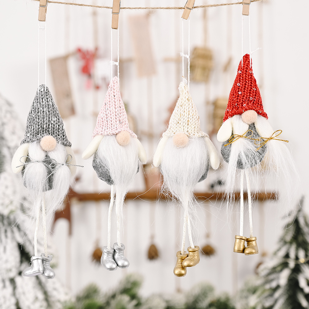 可愛針織帽聖誕老人吊飾 可愛造型聖誕樹吊...