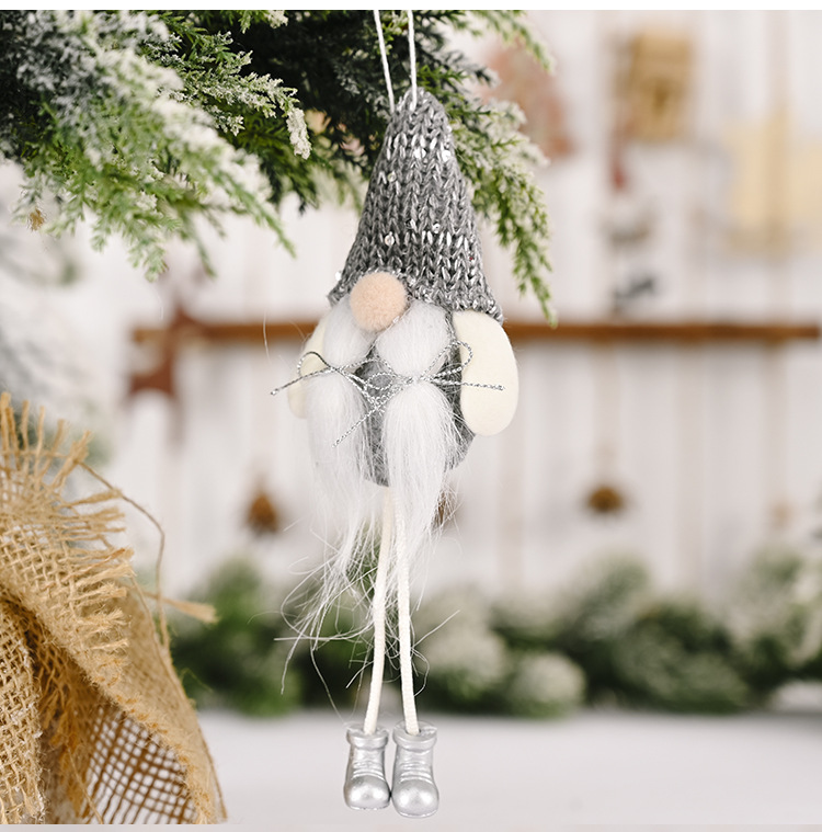 可愛針織帽聖誕老人吊飾 可愛造型聖誕樹吊飾 創意老人造型掛飾