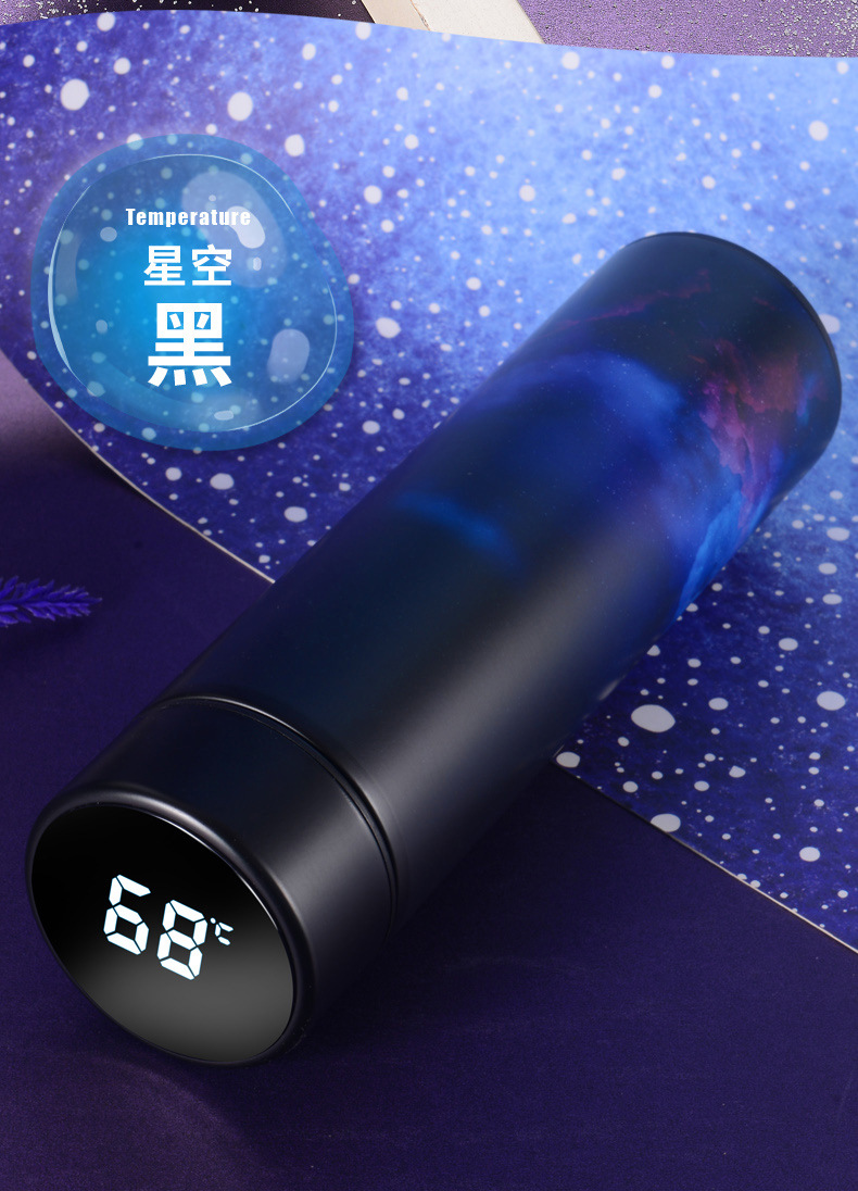 升級款304不鏽鋼智能顯示溫度保溫杯 可換電池LED觸控顯示溫度隨身保溫瓶 450ml保溫杯