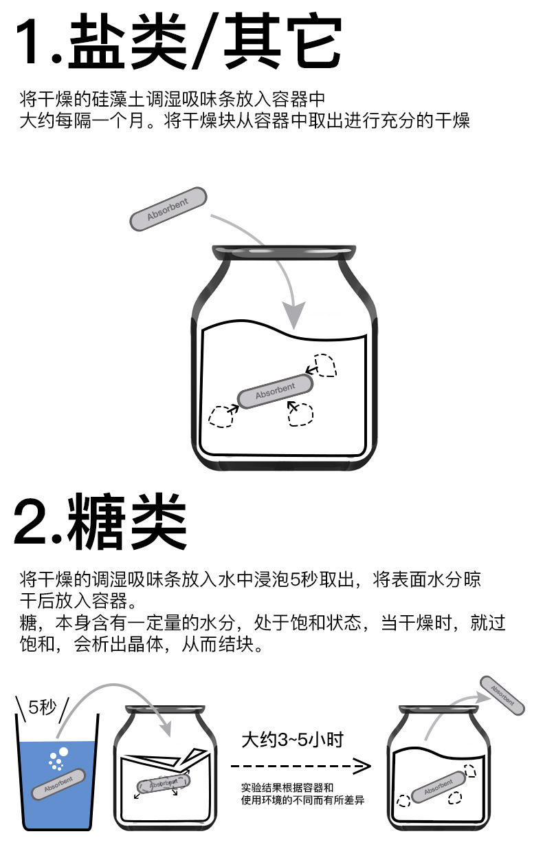 正惠廠家硅藻土干燥條干燥塊吸濕調濕干燥驅潮廚房用品