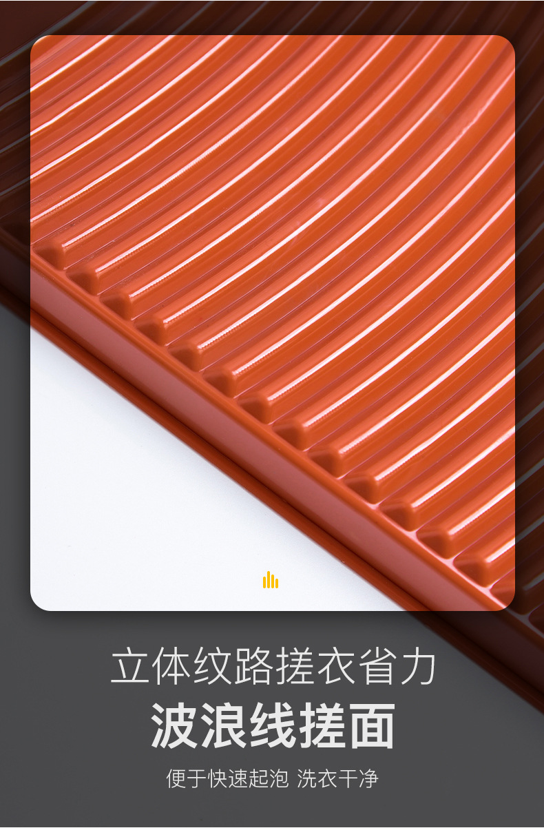 北歐色簡約洗衣板 加厚塑膠波浪條紋搓衣板 一體成型洗衣板