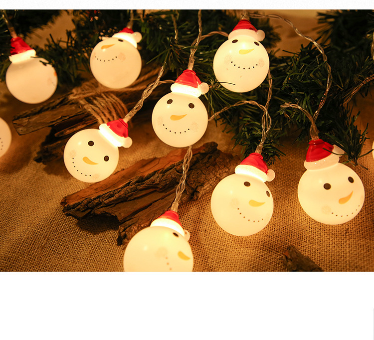 聖誕節必備LED燈串 聖誕裝飾必備 雪人聖誕老人雪花燈串 布置聖誕燈