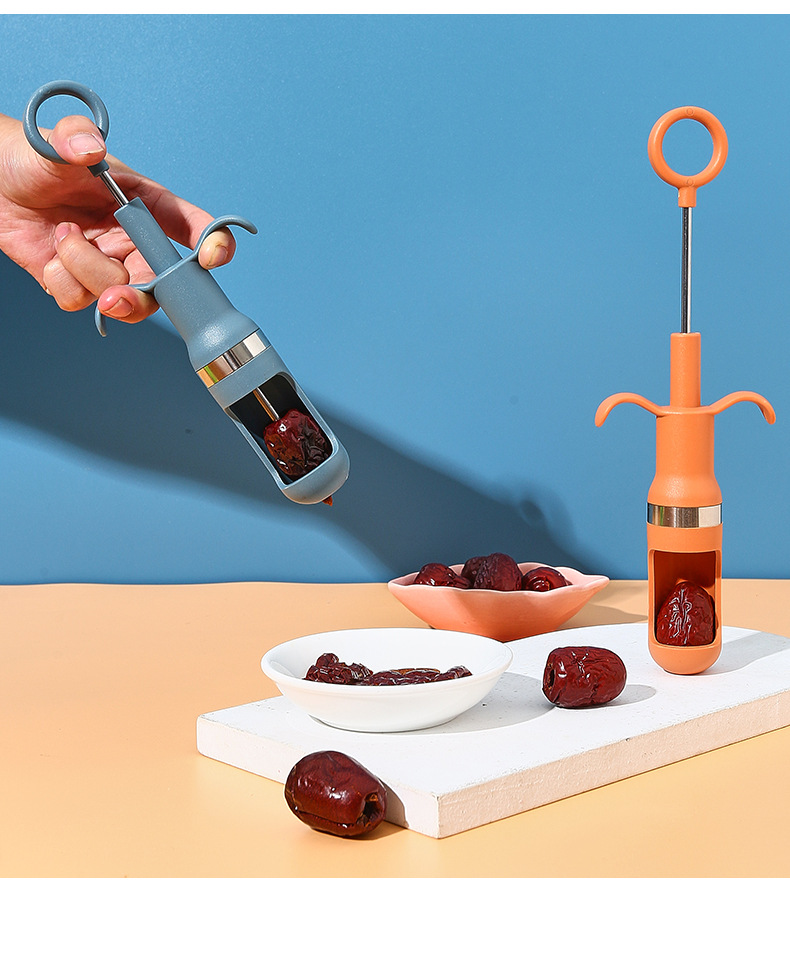創意針筒式去核器 紅棗櫻桃去籽神器 廚房必備小工具 快速去籽器