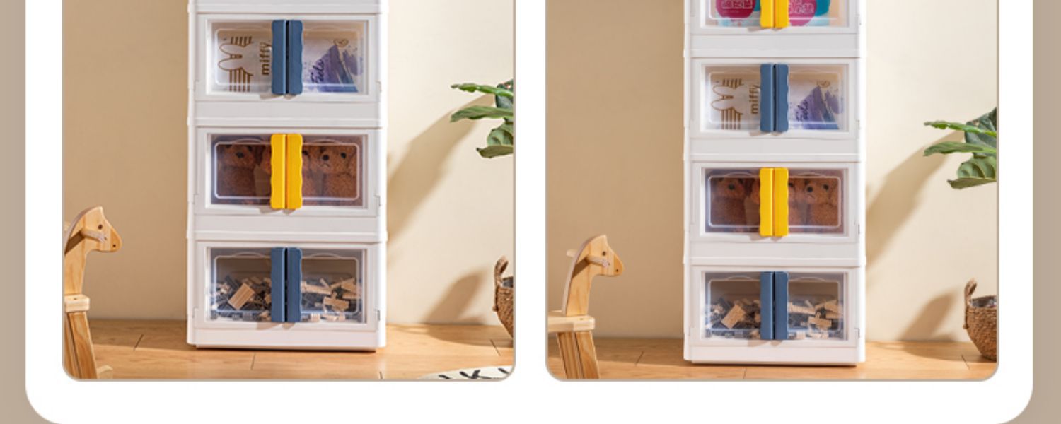 雙開折疊式整理箱 前開式玩具零食書本收納箱 多用途分類收納儲物箱