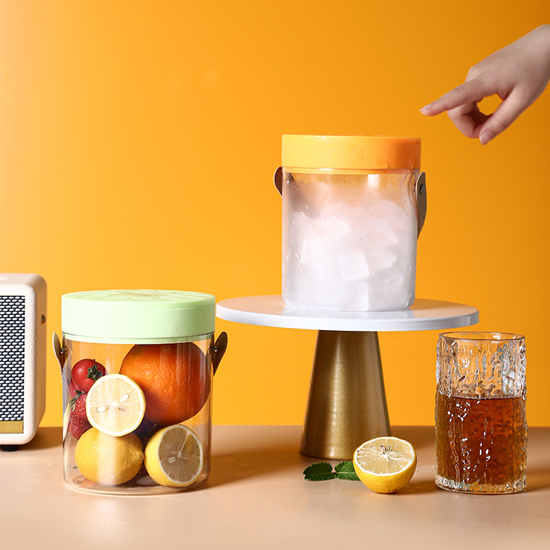 手提冰桶製冰盒 透明冰塊收納桶 多功能製冰桶