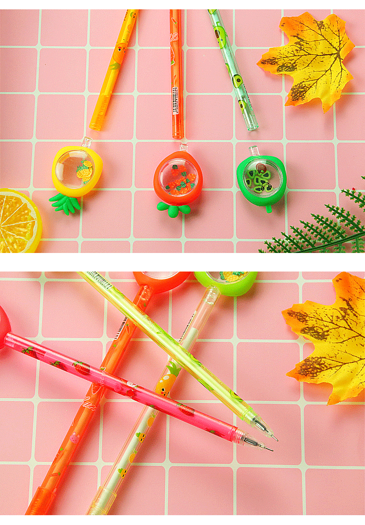 水果亮片造型中性筆 造型原子筆 草莓鳳梨酪梨胡蘿蔔 學生文具 