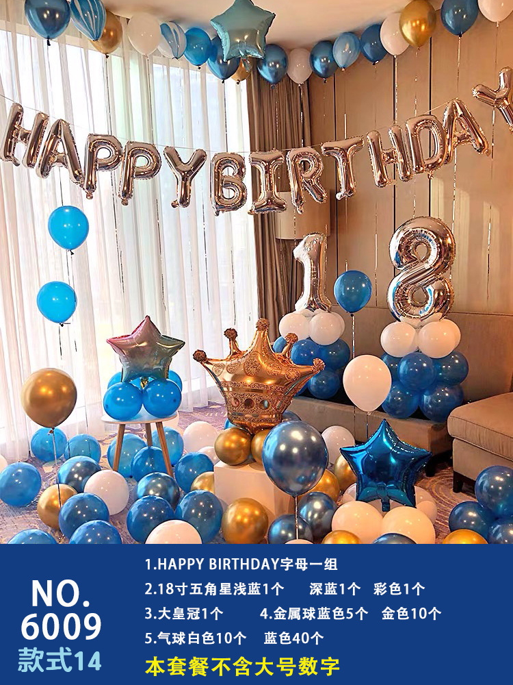 生日派對氣球套裝 生日派對 鋁膜氣球 派對裝飾 數字氣球 