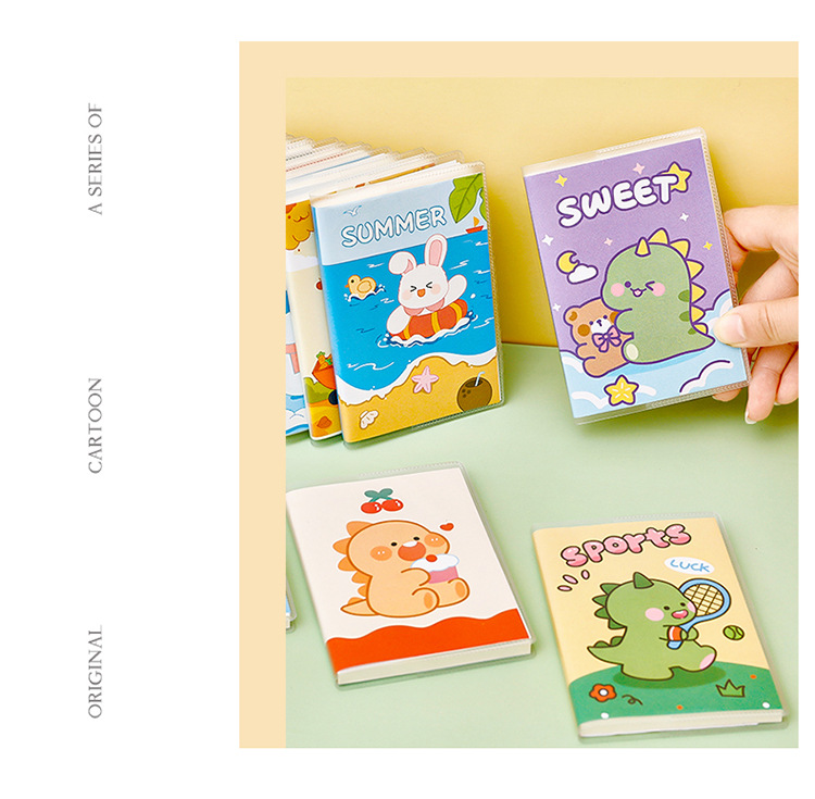 ins學生可愛A7膠套本 卡通高顏值口袋筆記本便攜橫線便簽日記本