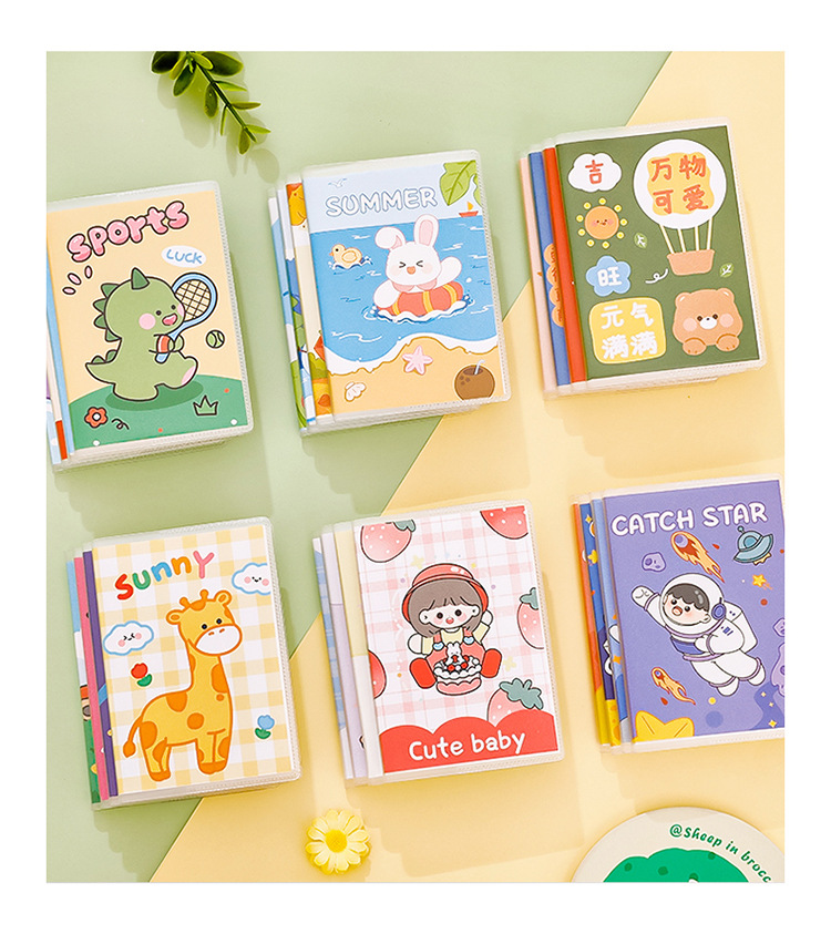 ins學生可愛A7膠套本 卡通高顏值口袋筆記本便攜橫線便簽日記本
