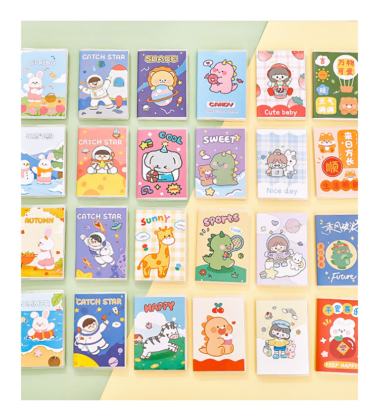 ins學生可愛A7膠套本 卡通高顏值口袋筆記本便攜橫線便簽日記本