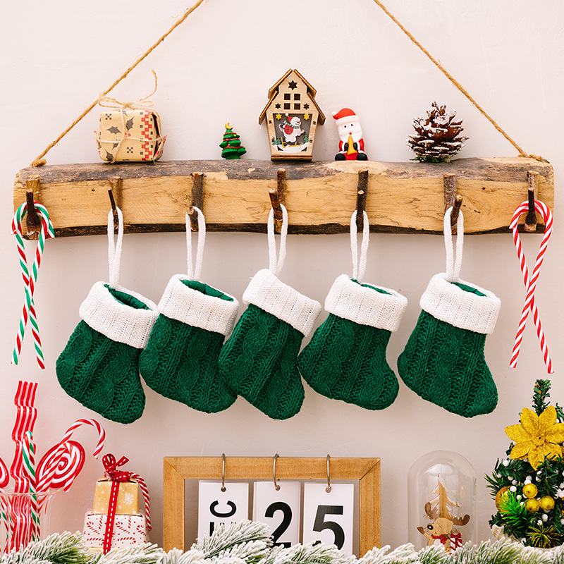 迷你針織聖誕襪 聖誕樹裝飾 糖果袋 聖誕...