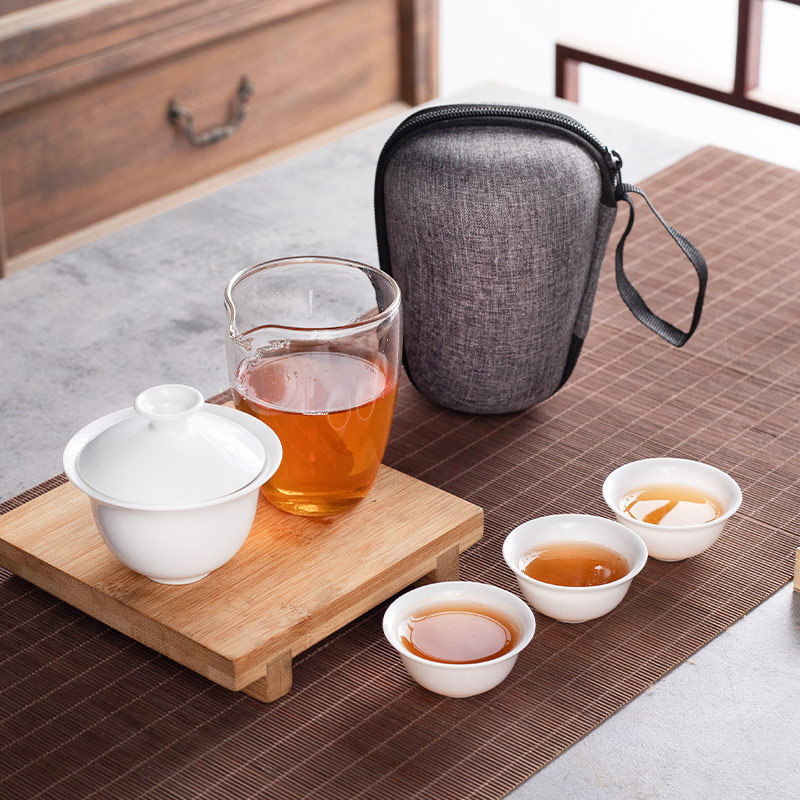 隨身式茶具套組 旅行茶具 陶瓷杯 茶杯 創意禮品