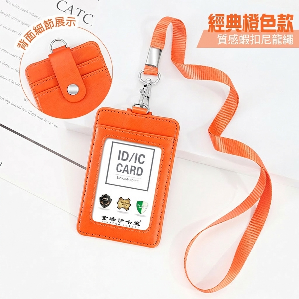 橙色豎款+1.2蝦扣尼龍繩