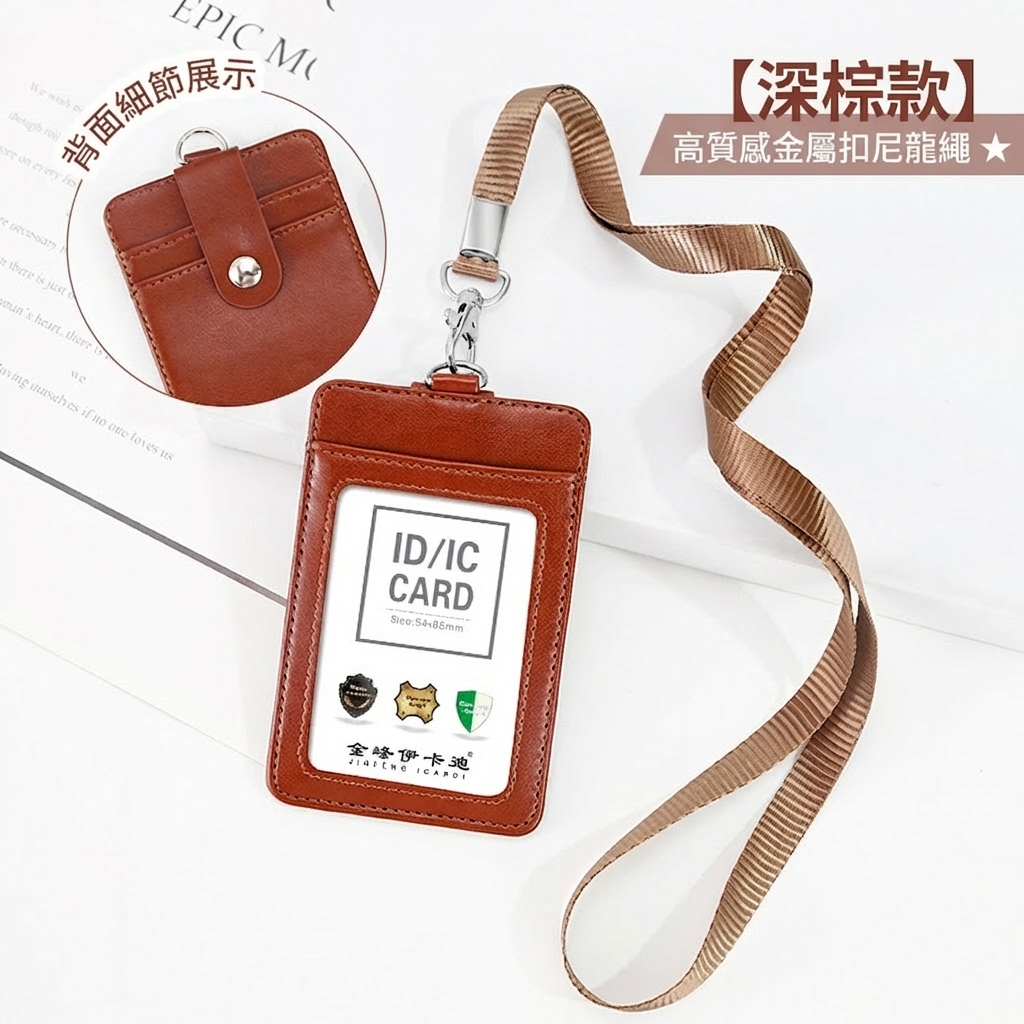 棕色豎款+1.2蝦扣尼龍繩