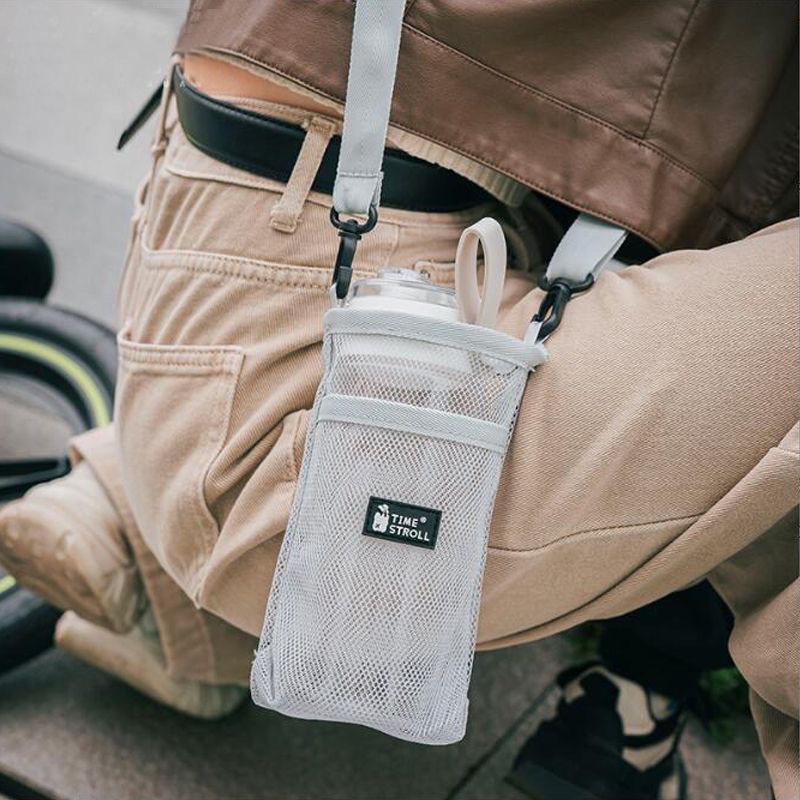 戶外水杯揹帶可斜挎水壺包登山徒步保溫杯防摔礦泉水瓶保護套輕便