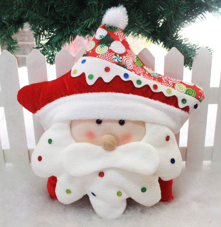 新款圣誕糖果五角星枕頭 圣誕節日裝飾品 圣誕節日用品 圣誕枕頭