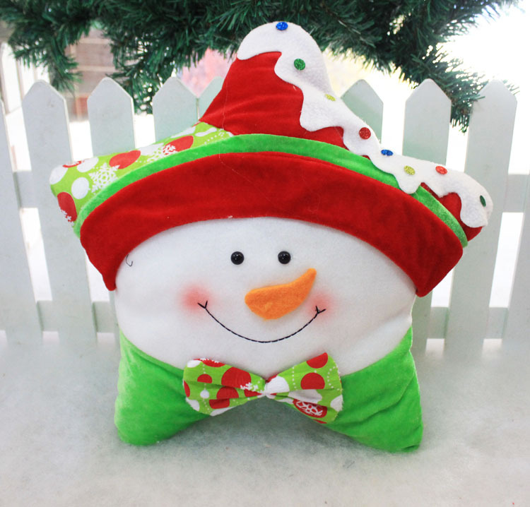 新款圣誕糖果五角星枕頭 圣誕節日裝飾品 圣誕節日用品 圣誕枕頭