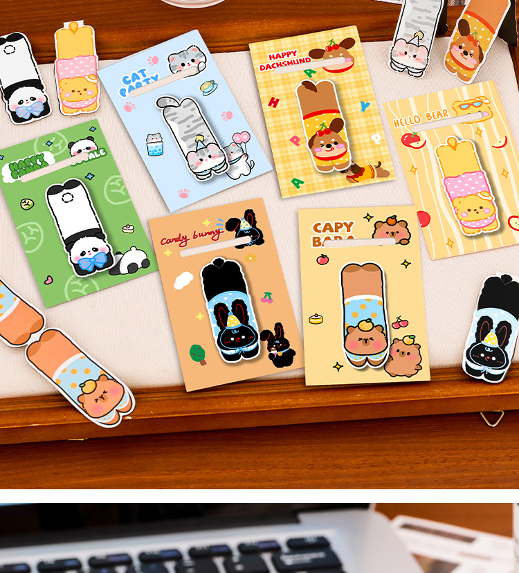 萌寵趴趴樂磁性書簽學生卡通高顏值閱讀書頁夾可愛動物書簽文具