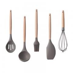 (1組入)【矽膠木柄】餐具5件組 - 耐高溫不傷鍋廚具 商品圖片 5
