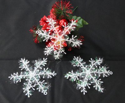 【15cm大雪花片】聖誕牆壁裝飾 - 飯店布置用品 (三片)