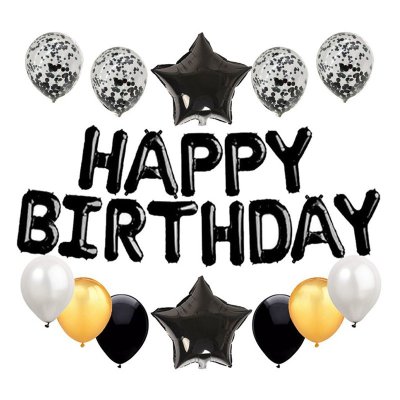【派對裝飾】18寸星星亮片生日氣球套裝 - HAPPY BIRTHDAY字母氣球 商品圖片 1