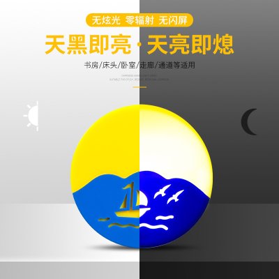 【LED感應】帆船小夜燈-智能插頭感應燈 商品圖片 2