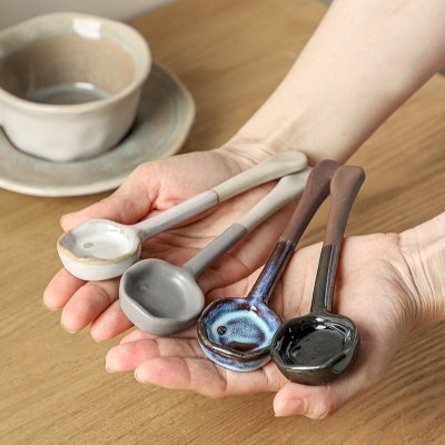 【復古陶瓷】咖啡攪拌棒 - 日式粗陶長柄湯匙 商品圖片 1