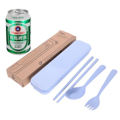 【小麥材質】隨身餐具三件組 - 環保筷叉勺套裝 商品圖片 5