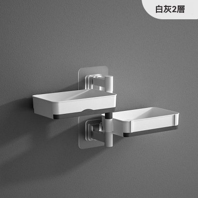 【旋轉浴室架】免打孔置物架-多功能肥皂瀝水 商品圖片 5