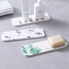 【熱銷推薦】硅藻土洗手台吸水杯墊 - 矽藻土肥皂墊長型牙刷置物墊