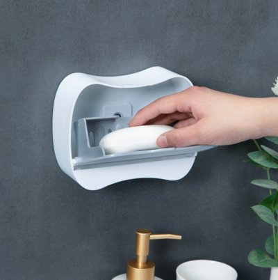 【宿舍皂盒】壁掛翻蓋-防水防塵瀝水皂架 商品圖片 4