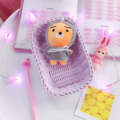 【馬卡龍編織籃】粉色收納籃-少女風拍照桌面置物籃 商品圖片 5