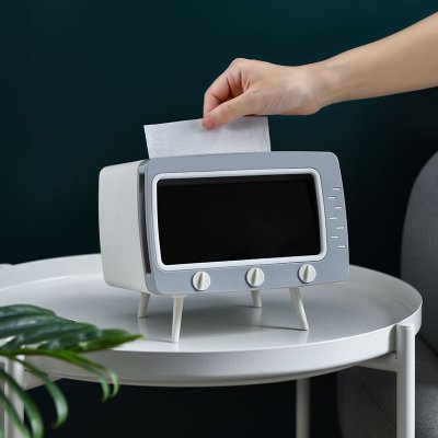 【電視機造型】面紙盒 - 多功能手機支架 商品圖片 2