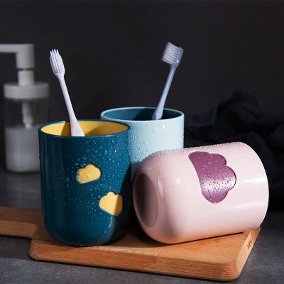 【雲朵造型】雙色漱口杯 - 浪漫情侶洗漱 商品圖片 3