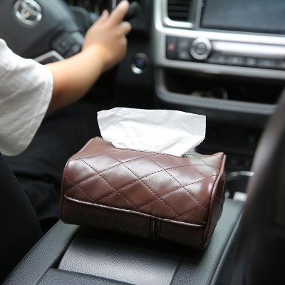 【高質感皮革】抽取式面紙套 - 歐式PU皮革紙巾盒車用家用 商品圖片 3