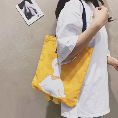 【小鴨圖案】託特包 - 小清新帆布單肩包