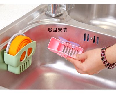 【趣味骷髏設計】強力吸盤瀝水架-水槽海綿菜瓜布收納神器 商品圖片 3